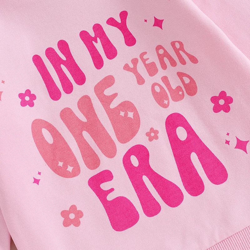 First Birthday Baby Girl Outfit in My One Year Old Era Sweatshirt Fall Long Sleeve Shirt 1St Birthday Girl Clothes