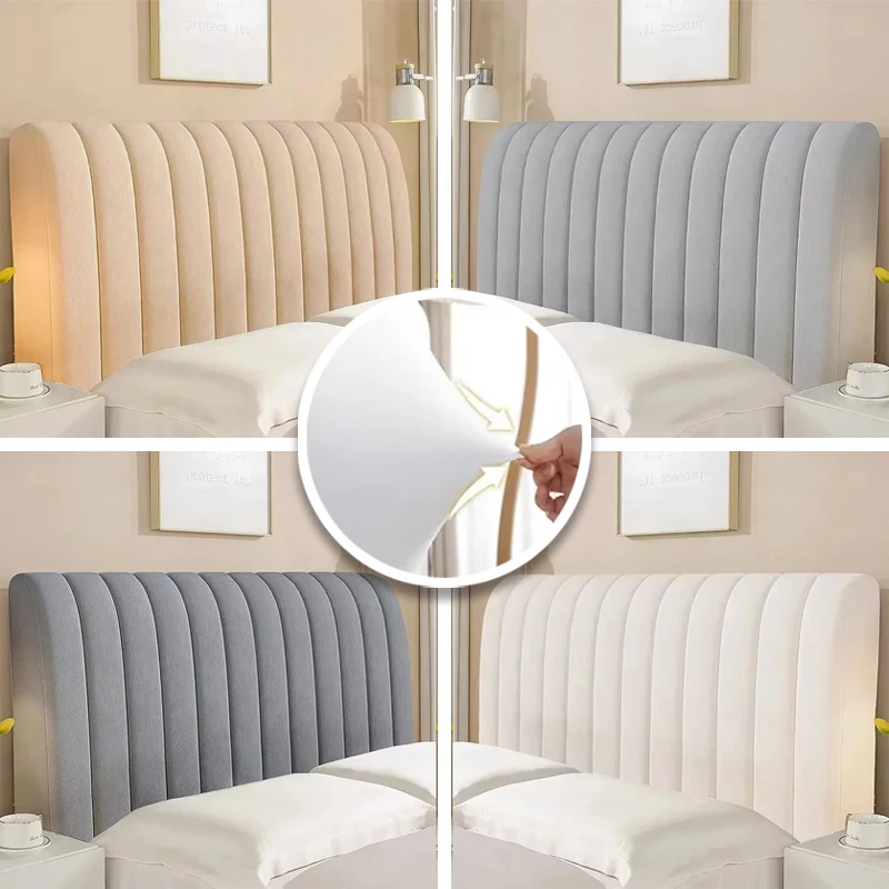 

Velvet Bed Headboard Cover Solid Color Elastic Bed Head Slipcover All-inclusive Bed Backrest Cover Bedroom 120/150/180/200/220cm