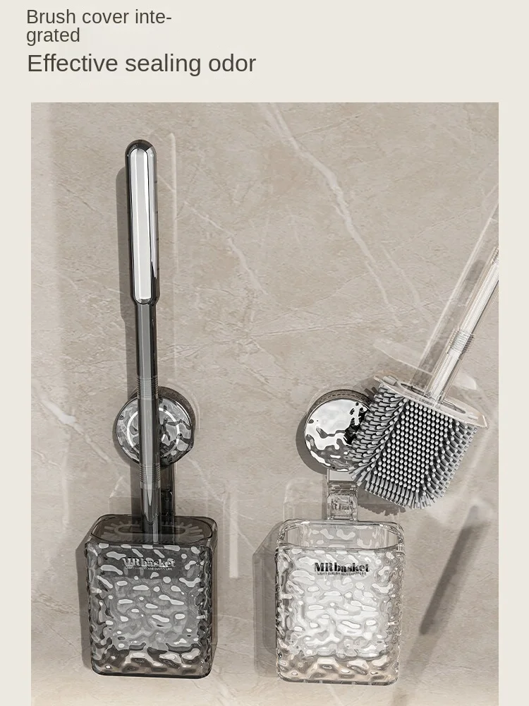 Wall-mounted Toilet Brush New High-end Household Bathroom No Dead Ends Creative And Easy-to-use Toilet Brush