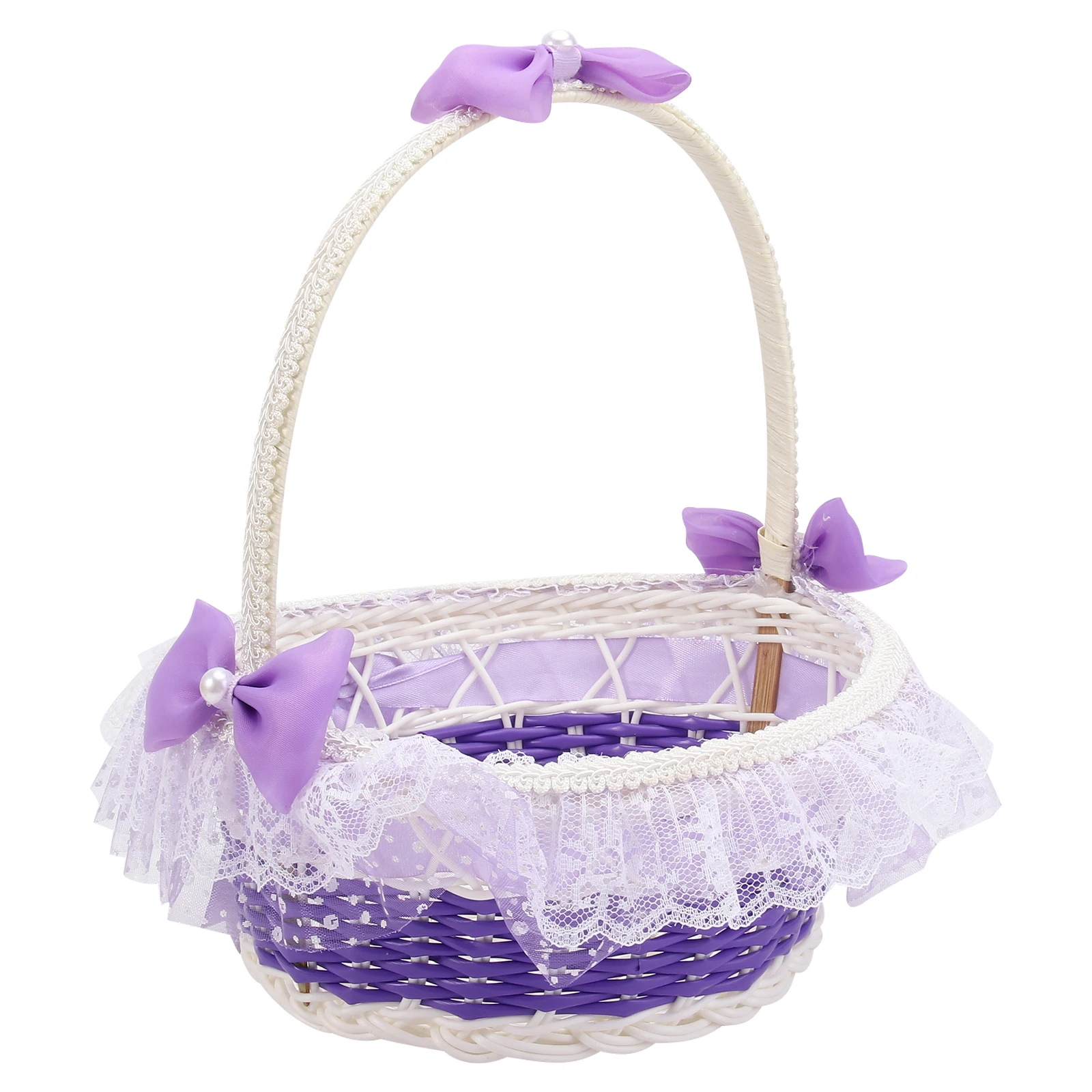 

Gift Bag Petal Basket Bride Flower Girl Wedding Decor Plastic Decorative Baskets