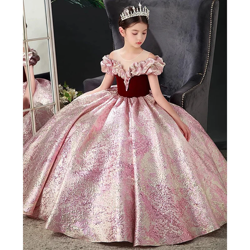 

Новое детское платье, платье для детей среднего возраста, детское платье для выступлений на день рождения, легкое роскошное вечернее платье для женщин