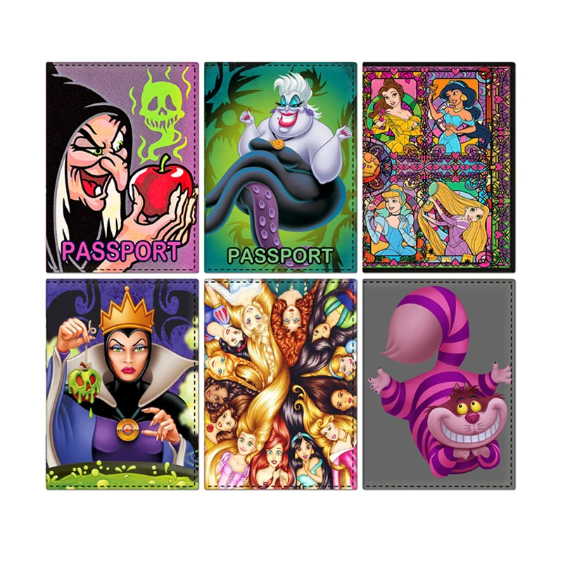 Disney Villains Passport Cover Wallet Women\'s Business Multifunction Credit Card Purse  New Arrival Travel Passport Holder