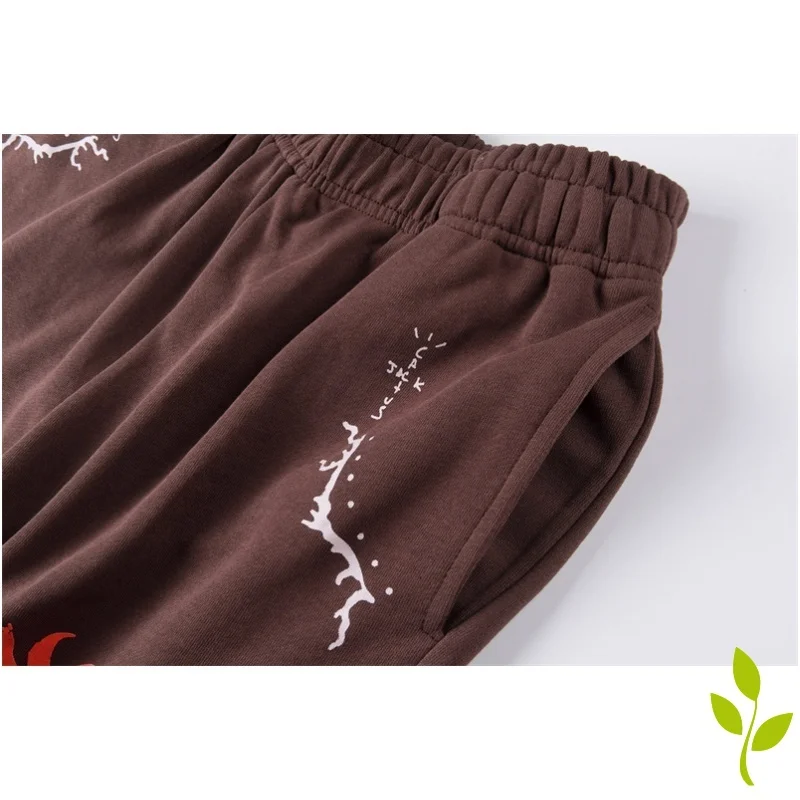 Summer Hip Hop Elastics Cactus Jack Shorts Cartoon Graphics Print Casual Loose Men Women High Quality Cotton Sweatpants