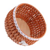 Rattan Flower Basket Seagrass Planter Woven Storage Baskets Round Bowls Succulents Containers Vintage Planters Outdoor Grass