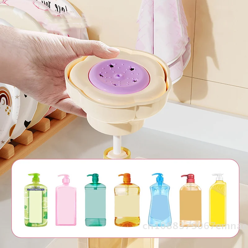 Flower Press-Type Kitchen Detergent Dispenser Dishwashing Liquid Soap Dispenser for Kitchen Sink Outdoor Bathroom