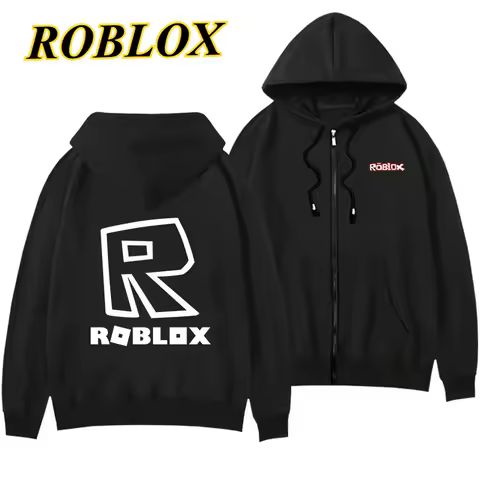 Roblox Fashion Hoodie Cartoon Print Leisure Sports Hoodie Game Peripheral Zip Jacket Birthday Gifts