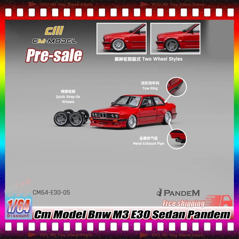 先行販売-1-64-センチメートルモデル-bnw-m3-e30-セダン-パンデム-ロケットバニー-ワイドボディ改造合金ダイカストカーモデルコレクション愛好家