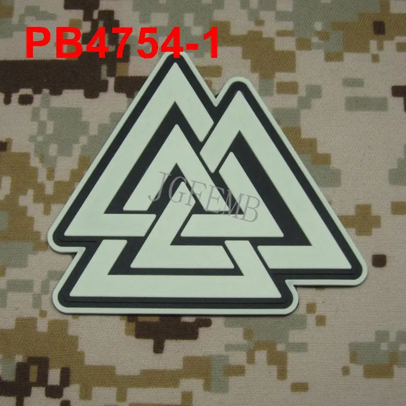 Patch taktyczny 3D PVC, Symbol Viking Norse Rune Valknut