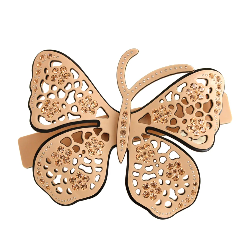 Pasadores de pinza para el pelo hechos a mano con forma de mariposa para mujer y niña, accesorio de adorno de joyería para el cabello de diseño francés de París, Tiara para Navidad