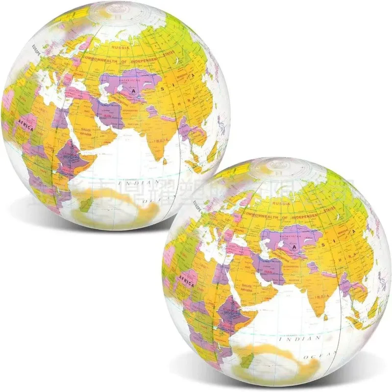 Hot Selling 16 Inch Inflatable Globe in Europe and America, Environmentally Friendly PVC Inflatable Beach Ball in English