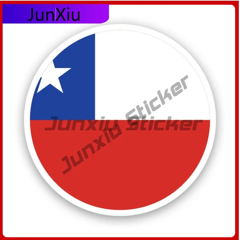

Round Chilean Flag Stickerwaterproof Outdoor Decalschile Cool Bumper Waterproof Vinyl Decal For Laptops High Quality Protection