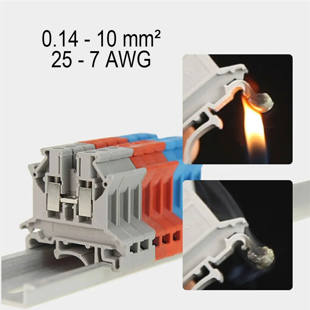 4PCS Terminal Connector UK-2.5/3/5 Wire Electrical Connector Screw Cable Din Rail Terminal Blocks Strip Power Distribution Block