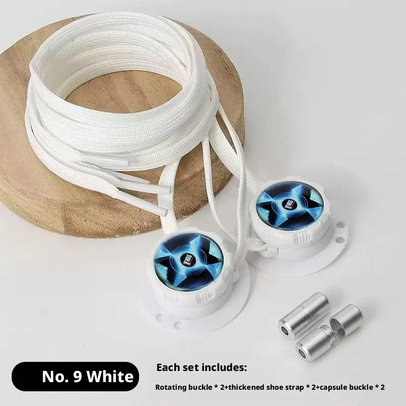 1 Pair Cool Style No-Tie Shoe Locks, Rotating Quick-Adjust Buckles for 5mm Wide Laces, Easy Fasten for Sports & Outdoor Shoes
