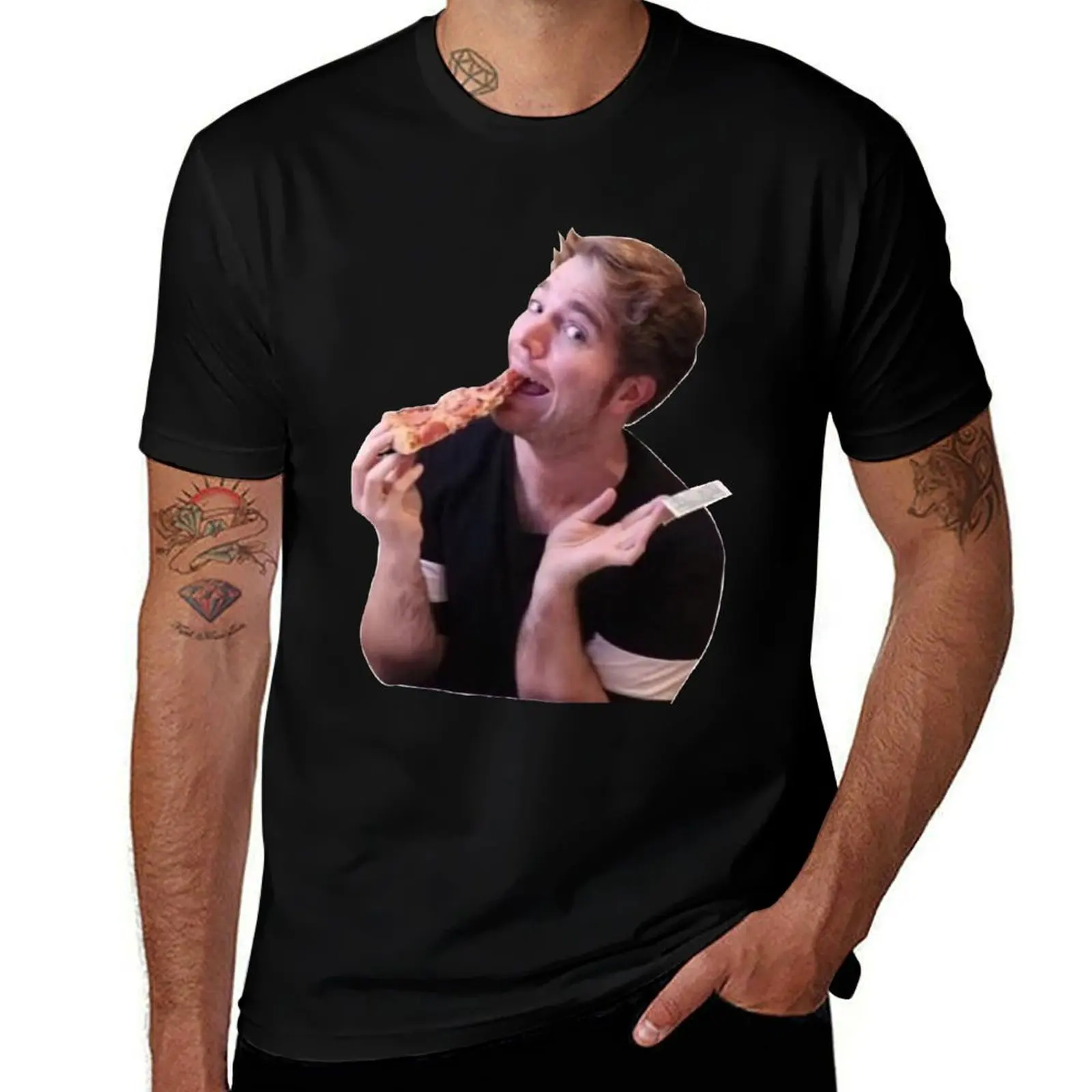 shane dawson pizza T-Shirt t shirts for man pack cotton T-Shirt