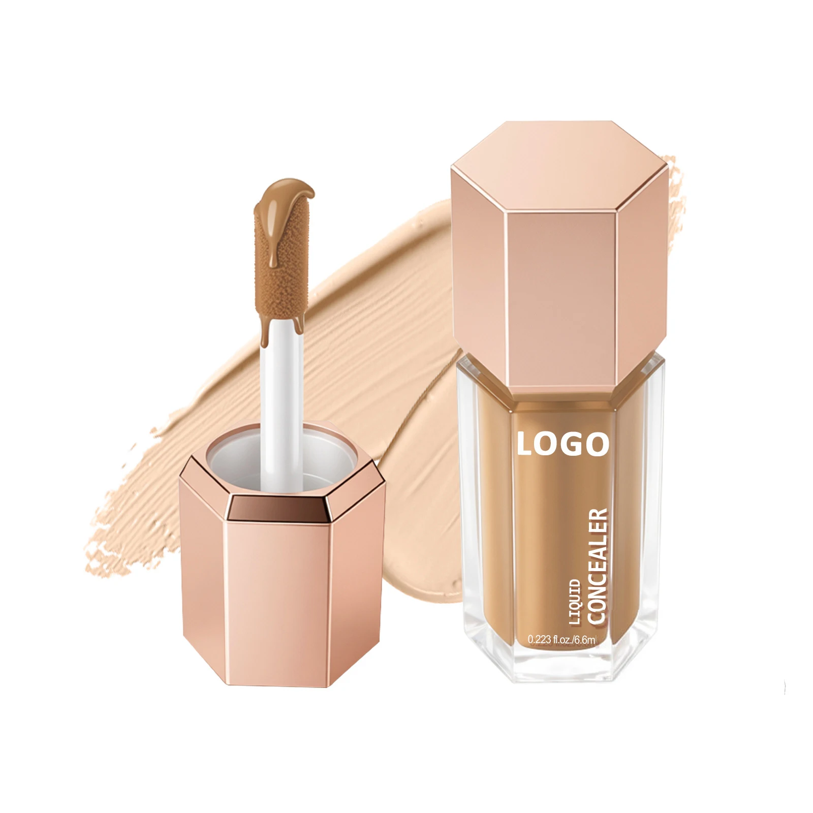 hexagonal-tube-liquid-concealer-private-label-vegan-natural-long-lasting-full-coverage-waterproof-custom-logo-makeup-wholesale