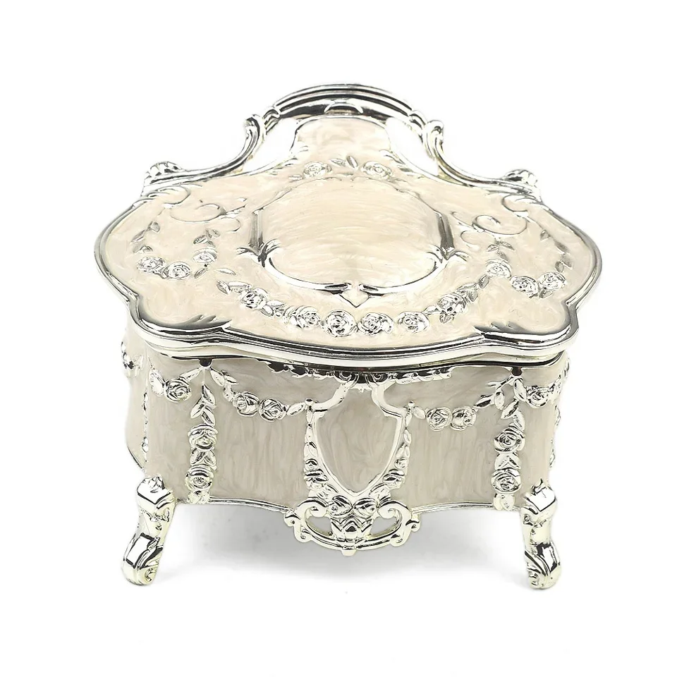 

Оптовая продажа, тисненая металлическая музыкальная шкатулка из цинкового сплава, заводное движение, бутик подарков на Рождество, День святого Валентина