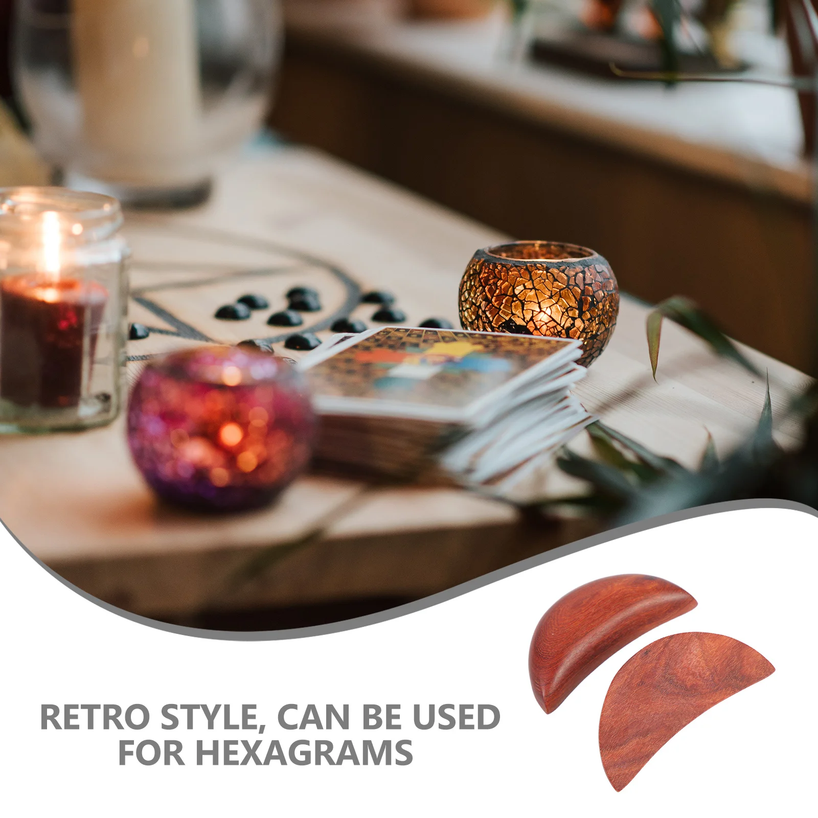 2Pcs Wood Divination Holy Cups Crescent-Shape Chinese Ornaments Auspicious Religious Meaning Home Decor Divination Cup