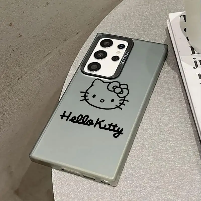 Hello Kitty Line Phone Case for GalaxyNote20 20Ultra S21 S23 S22 S20 S24 Plus S20 S23 S22 S21 S24 S23 Ultra S20 S23 S21 FE