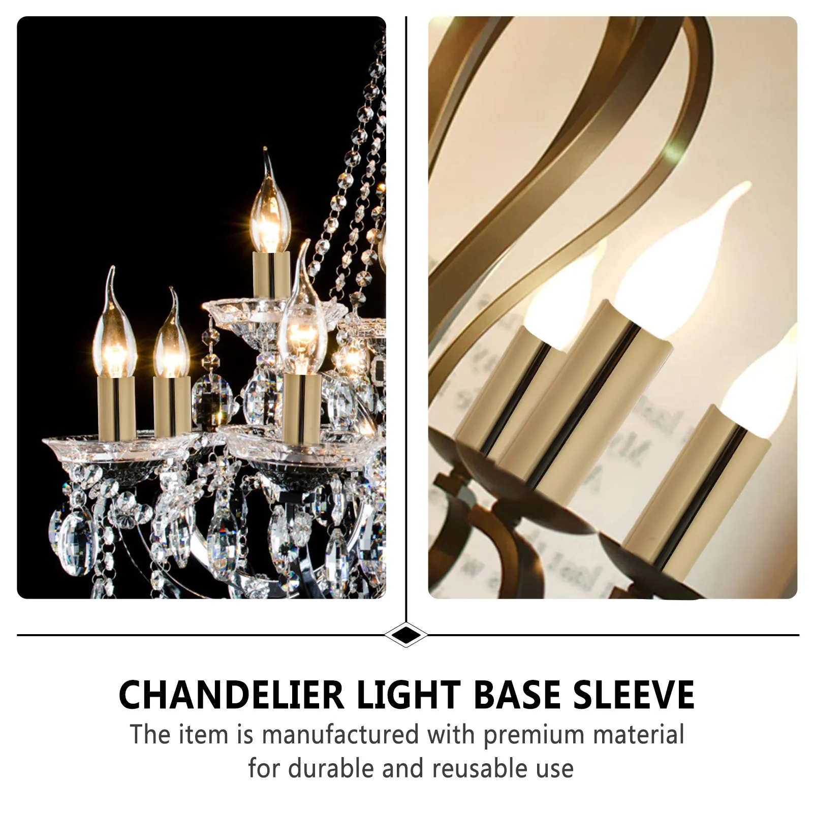 12Pcs Chandelier Lamp Base Sleeve Crystal Chandelier Parts Lamp Holder Cover European Retro Lighting Accessories