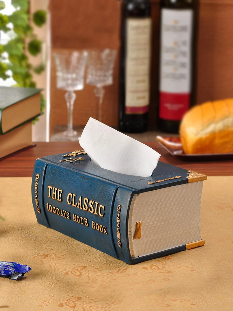 

Retro Napkin Box Creative Home Living Room Tea Table Multi-Function Remote Control Storage Box Nordic Napkin Drawstring Box