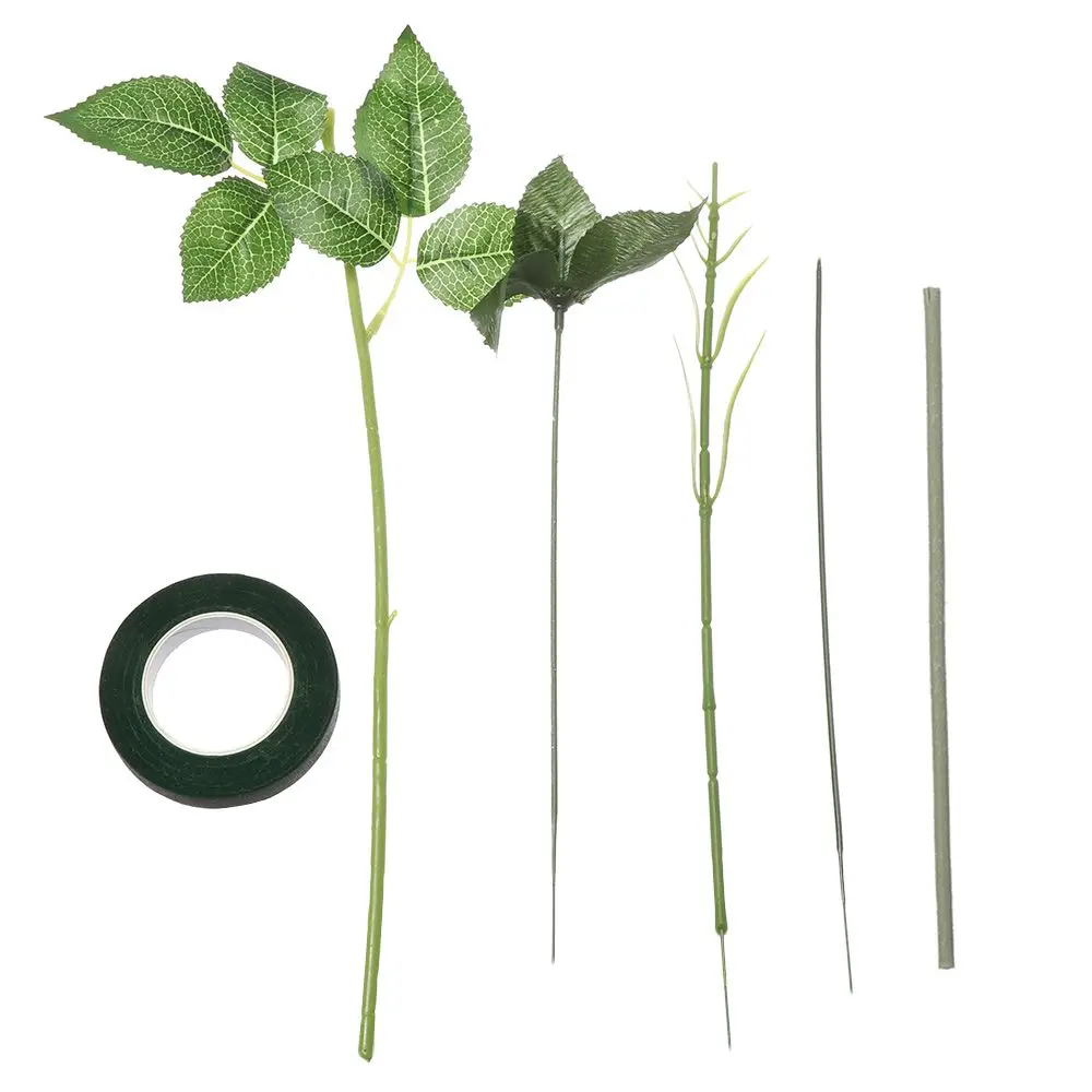 25pcs/set DIY Fake Flower Stem Garden decoration Iron Wire Paper Stems Artificial Branches Flower Stub Flower Twigs