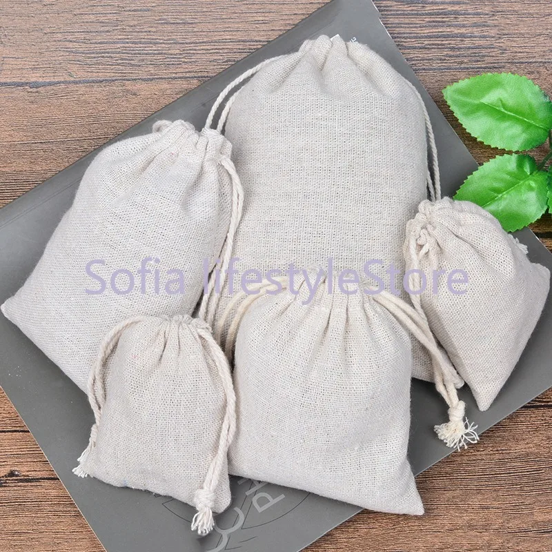 

200 Pack Cotton Muslin Bags Sachet Bag Multipurpose Drawstring Bags for Tea Jewelry Wedding Party Favors Storage (4 x 6 Inches)