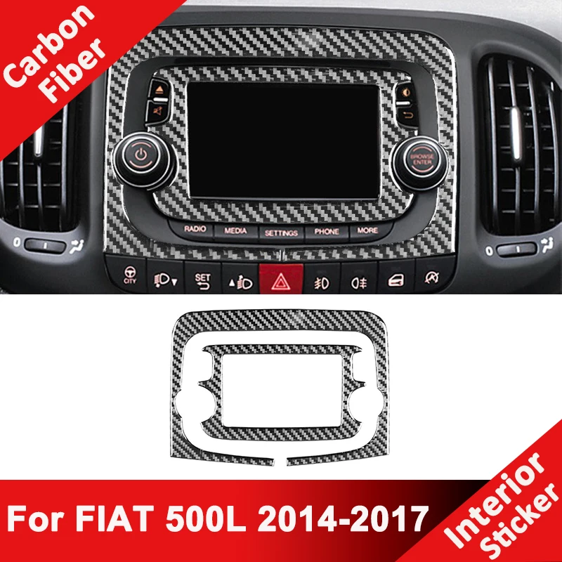 

For FIAT 500L 2014-2017 Carbon Fiber Car Central Control Navigation Screen Panel Frame Decorative Modification Interior Sticker