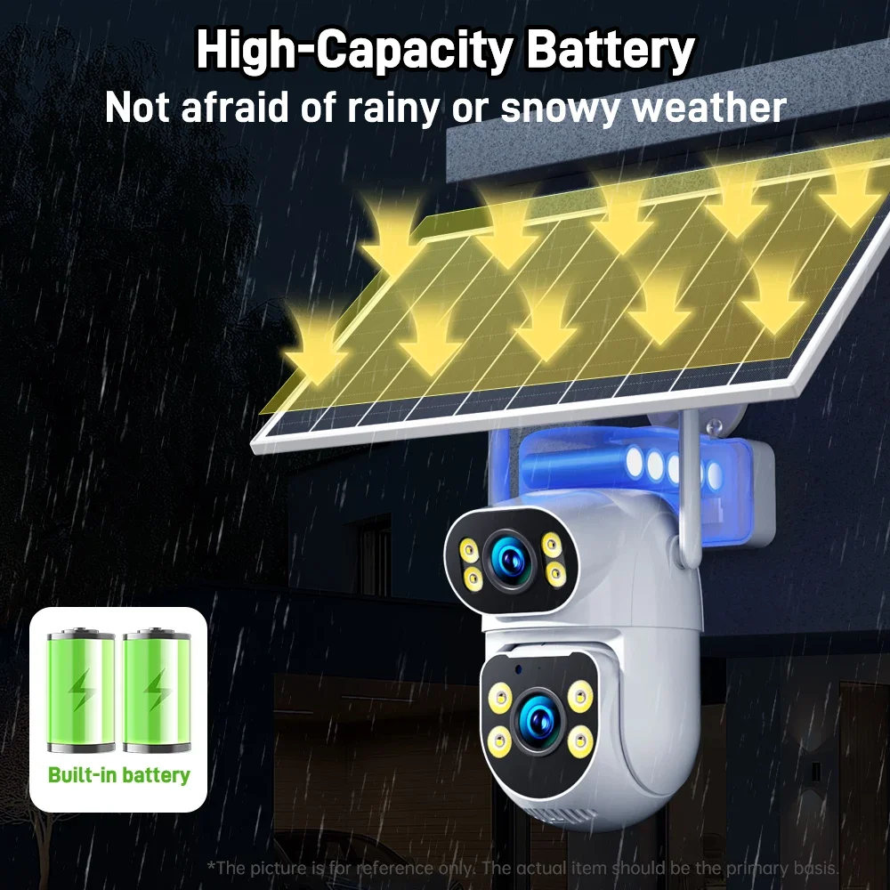 Yoosee 4G Solar Security Camera No WiFi Needed AOV 24/7 Dual Lens Dual Screens Color Night Vision Outdoor Surveillance Camera