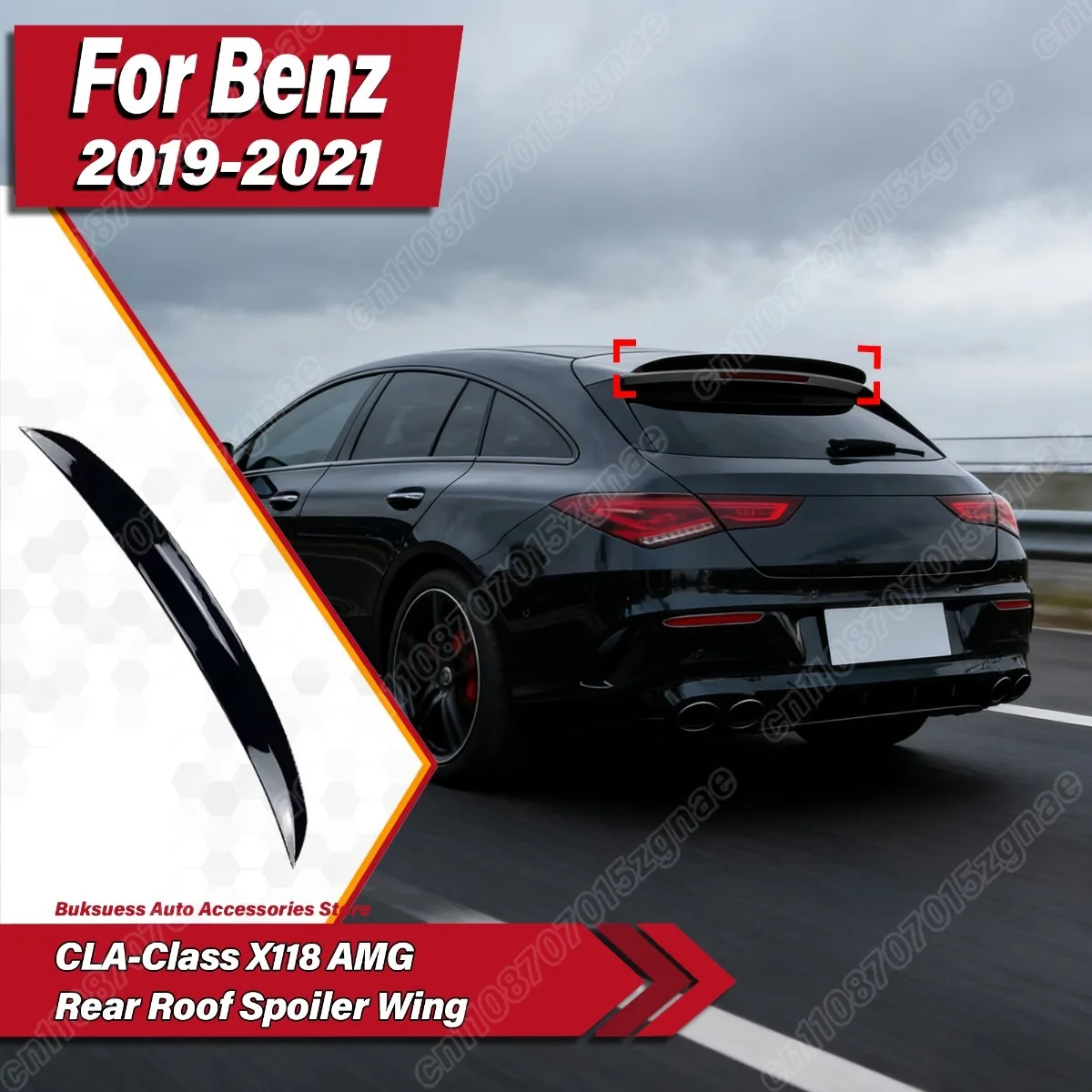 

Для Mercedes-Benz CLA-Class X118 AMG 2019-2021: задний спойлер на крышу, диффузор, комплект для модификации кузова из ABS-пластика
