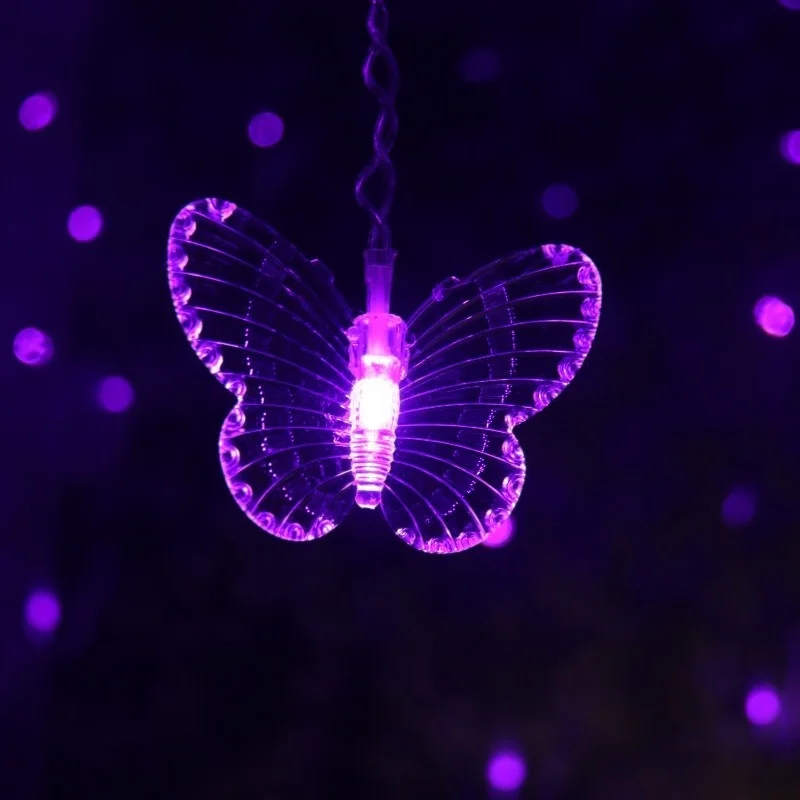 Rideau lumineux papillon 96led, 3.5m, lumière de glaçons, pour vacances, noël, mariage, anniversaire, décoration