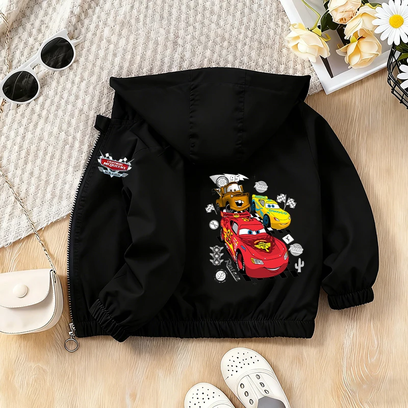 

Lightning McQueen Hooded Jacket Streetwear Shirt Kids Cute Anime Disney Car Movie Boy Windbreaker Long Sleeve Game Party Clothes