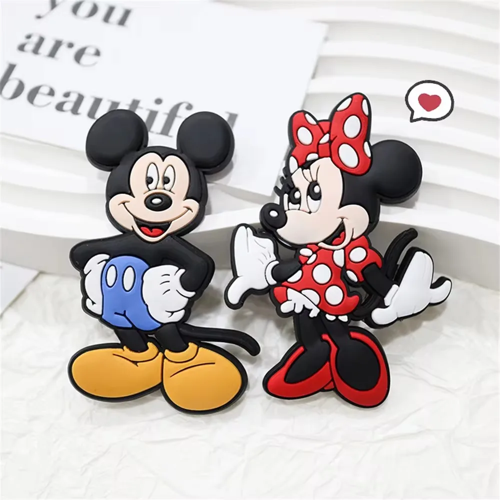 Novo oversized miniso caixa mickey minnie sapato encantos acessórios diy meninos e meninas tamancos sandálias fivela decorativa