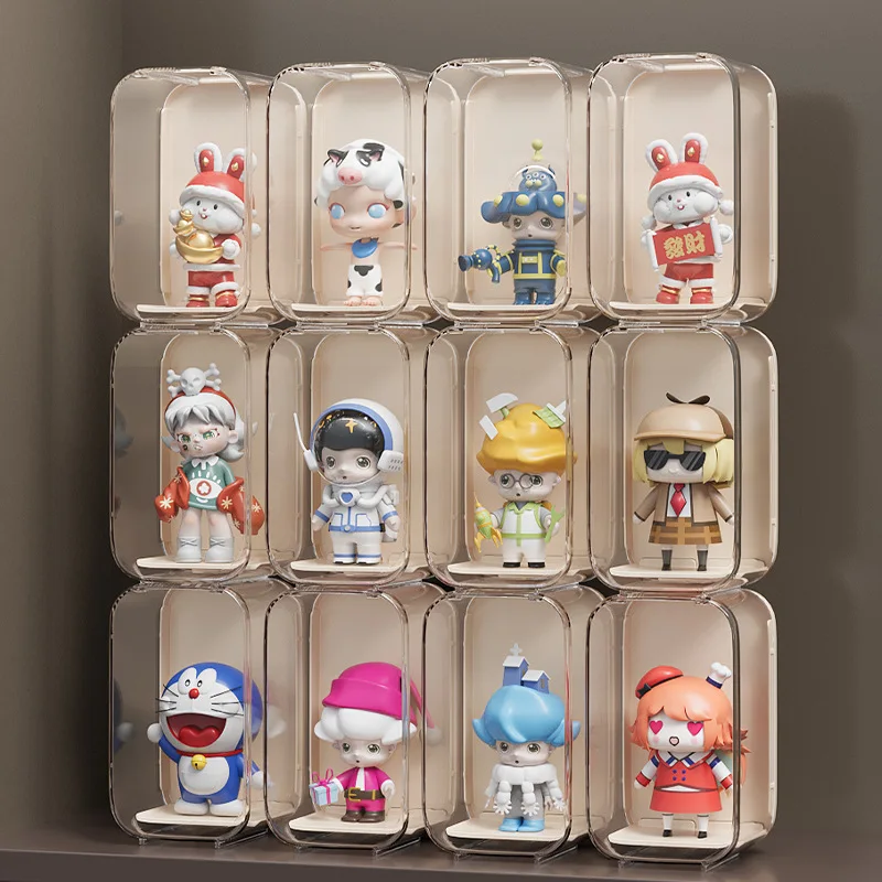 

Clear Acrylic Display Case with Lid - Stackable Shelves for Blind Box Toys, Funko Pop, Action Figures | Dust-Proof Showcase