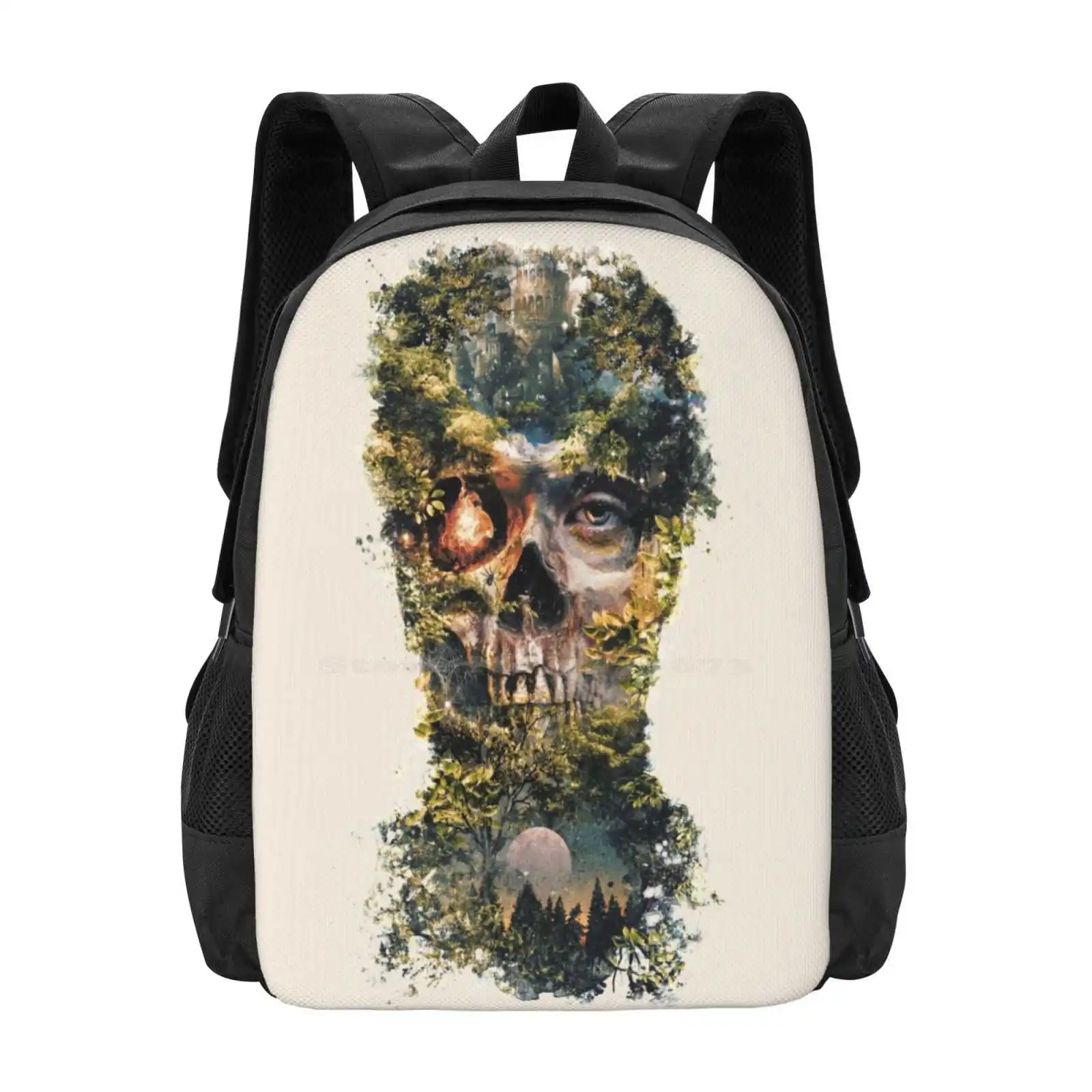 The Gatekeeper Dark Surrealism Art Hot Sale Schoolbag Backpack Fashion Bags Dark Fantasy Surrealism Pop Skull Zombie Evil