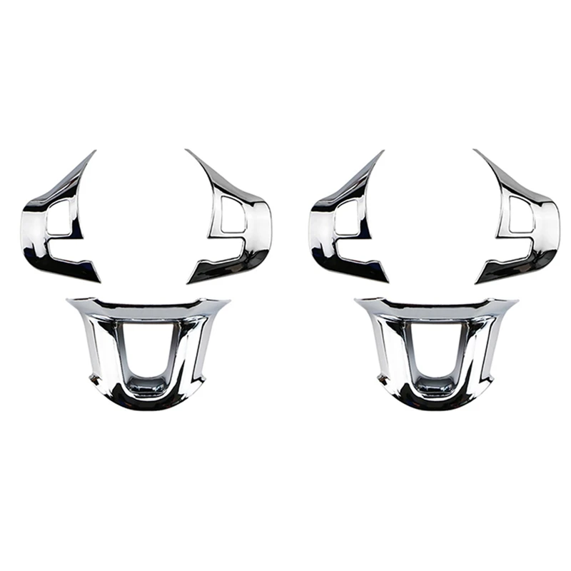 

6 Pcs/Set Car Steering Wheel Decoration Cover Trim Sticker Fit For Peugeot 2008 208 308 2014-2018 Bright Silver