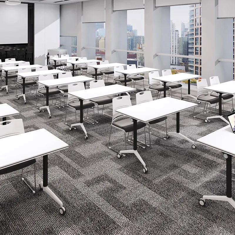 Conference Table,Cheap Office Furniture Conference Meeting Room Table I Shaped Desk Adult School Modular Foldable Training Table