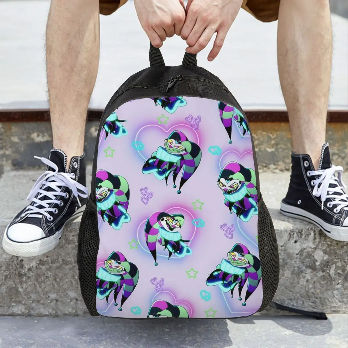 fizzarolli-fizz-neon-hearts-and-stars-helluva-boss-mochila-daypack-de-grande-capacidade-para-criancas-bolsa-escolar-bolsas-de-ombro