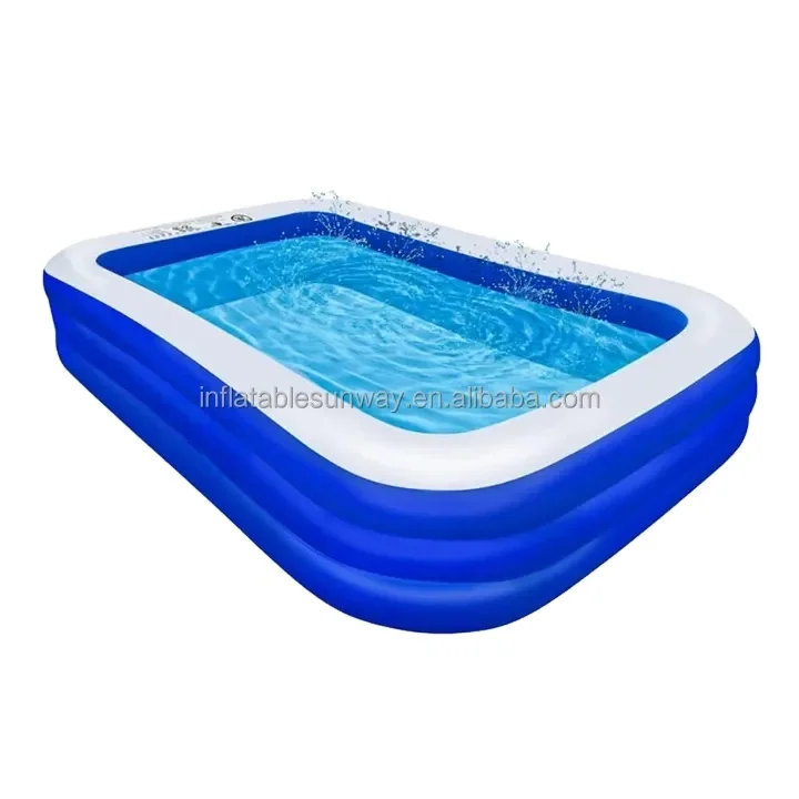 Family Inflatable Swimming Pool Rectangular Full-Sized Pool For Kids Adults Babies Toddlers Outdoor