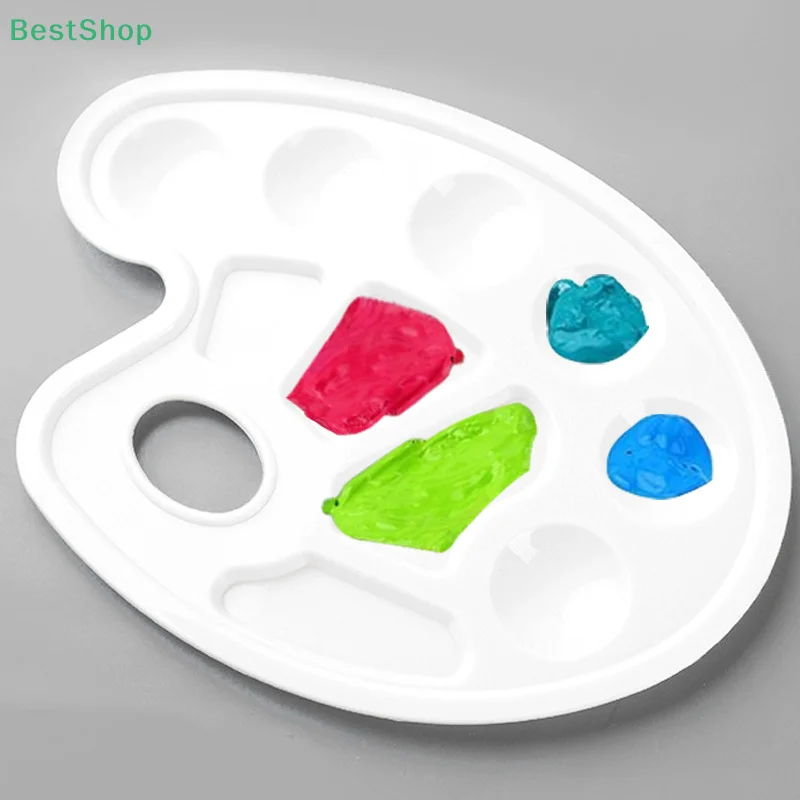 

4 шт., палитры овальных лотков для краски с отверстием для большого пальца для студентов, для рукоделия, для рисования или дня рождения, вечеринки