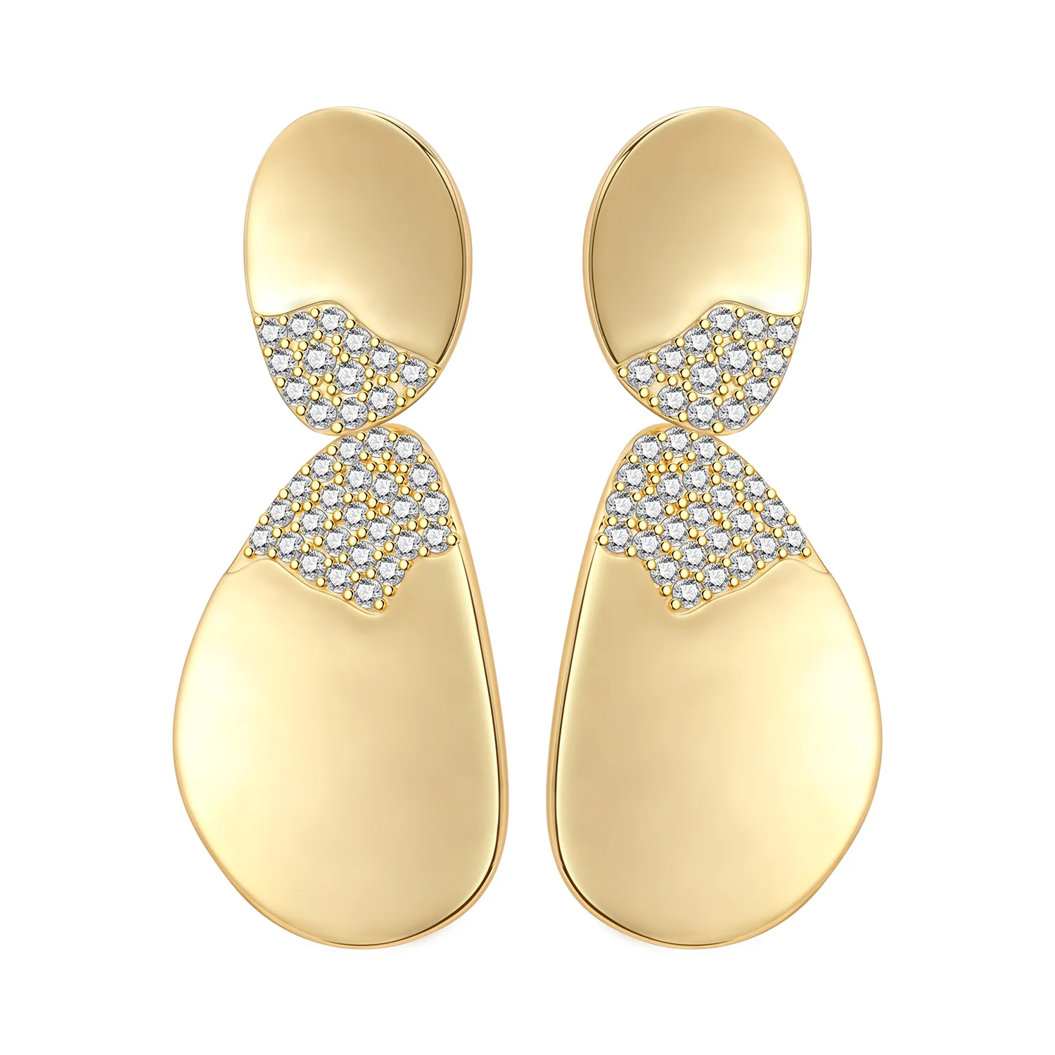 

Orstarry S925 Sterling Silver 18k Gold Minimalist Asymmetrical Stud Earrings For Lady S925 Jewelry Party Anniversary Trendy Gift