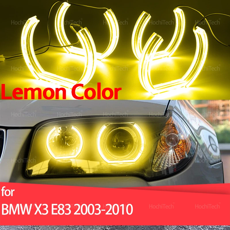 

New CS CSL Style Lemon Yellow Angel Eyes for BMW E83 X3 2003 2004 2005 2006 2007-2010 DRL LED Daytime Running Light Car Styling