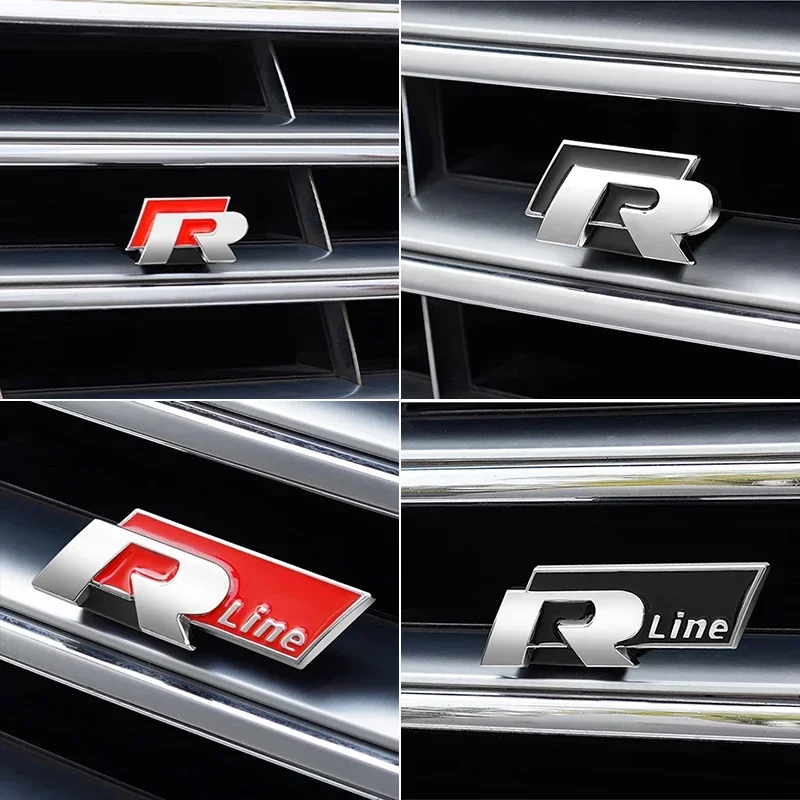 Car Front Grille Trunk Sticker R Rline Logo Badge Decals For VW GTI Polo Golf 7 Passat B6 Tiguan Arteon T-ROC Jetta Scirocco CC