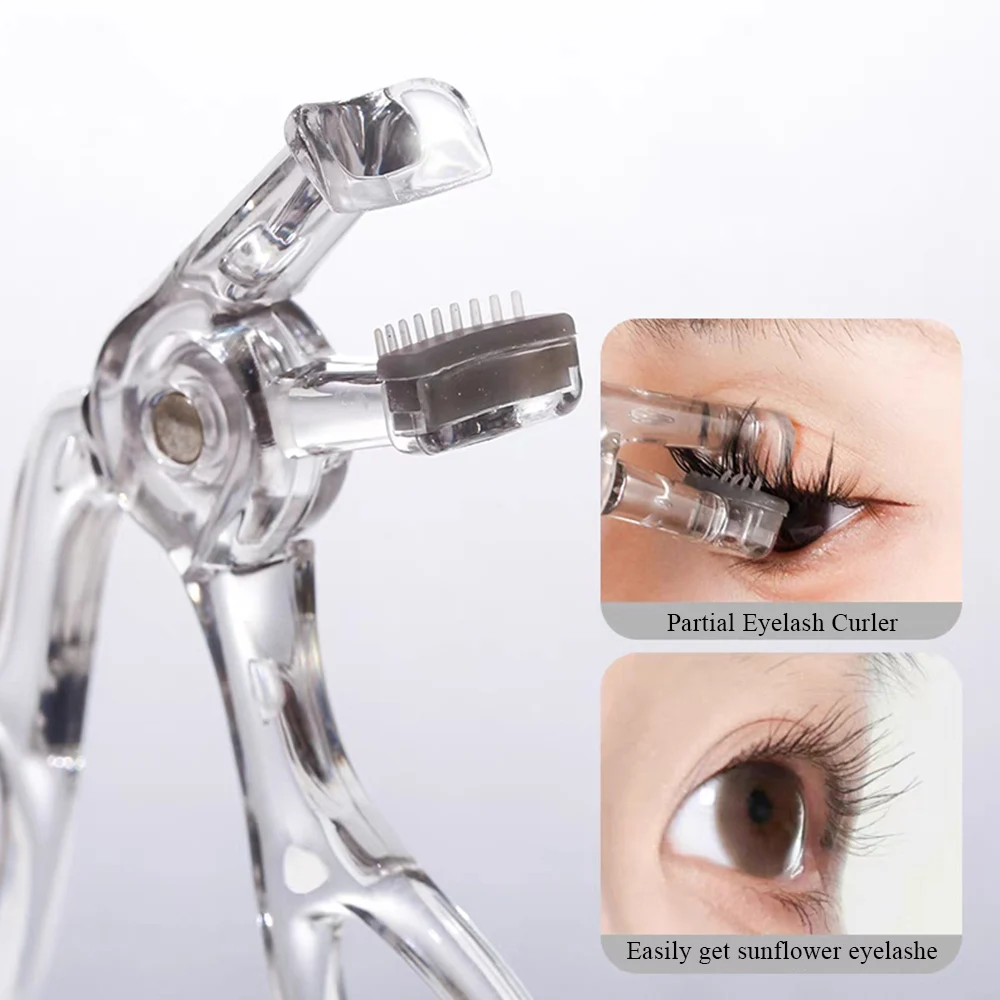 2 Styles Wide-Angle Partial Eyelash Curler Natural Look Eyelash Curling Comb Enlarge Eyes Manual Eyelash Lifting Accessories