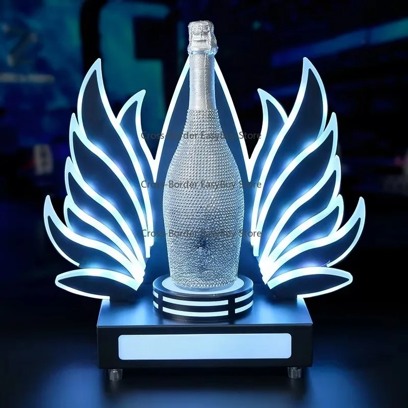 Поддержка индивидуального времени, светодиодный презентатор для бутылок шампанского с крыльями, развлечения в ночном клубе, светодиодный стелаж для демонстрации рома Tequila, сервис бутылок вина