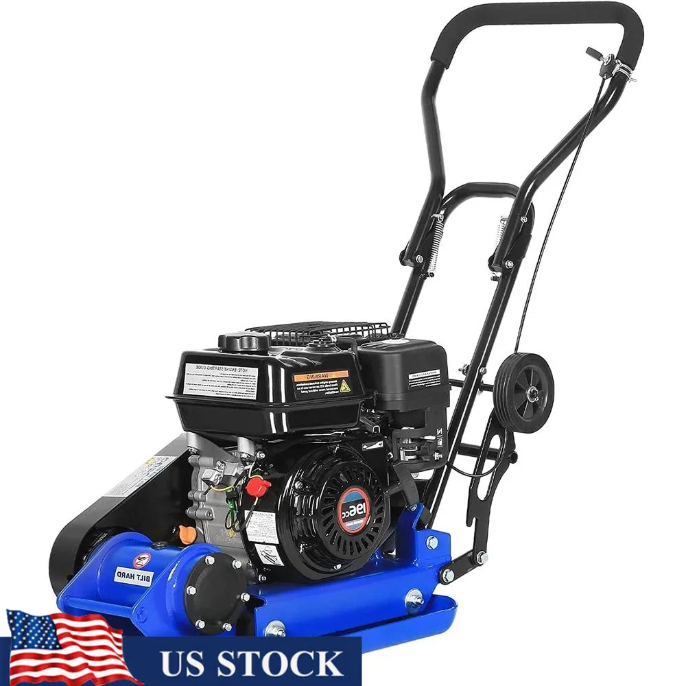 Plate Compactor Rammer 6.5HP Gas Engine 5500 VPM 2500 lbs Compaction Force 21 x 14.5 inch Plate Ground Compactors Paving