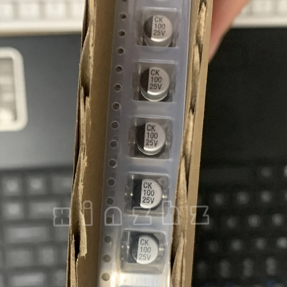 SMD 알루미늄 전해 커패시터, CK1E101M-CRE54 CK1E101M, 100UF, 25V, 6.3x5.4, 20 개