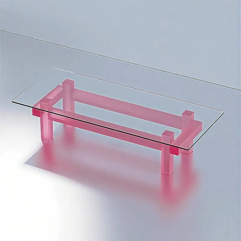 Acrylic household tea table dopamine simple transparent glass coffee table, designer high-end dining table
