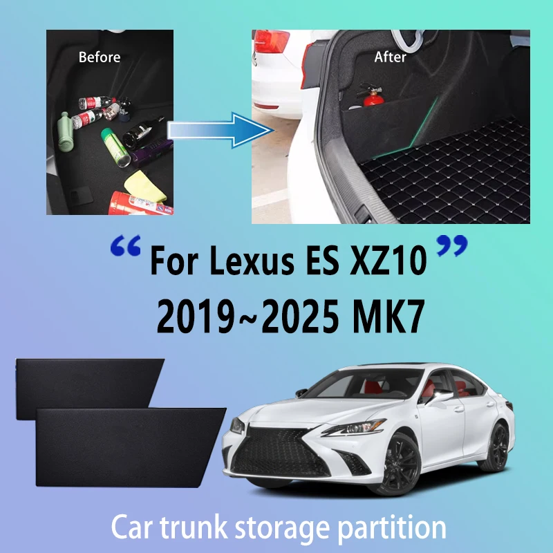 

Автомобильные аксессуары для Lexus ES XZ10 2019 ~ 2025 2024 MK7, перегородка для хранения багажника, многофункциональный органайзер для автомобильных деталей интерьера
