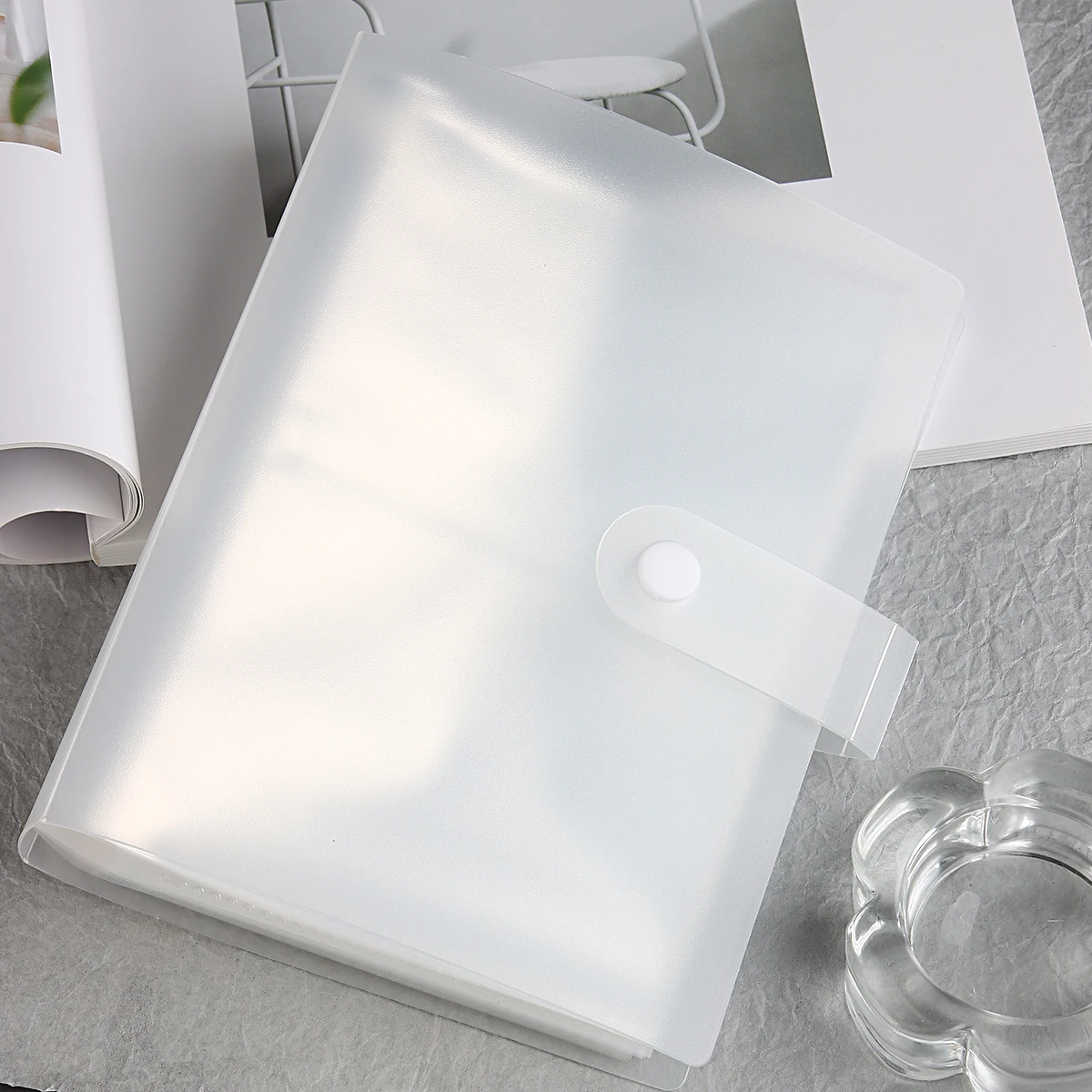 Libro di adesivi per nail art trasparente, libro di stoccaggio di adesivi vuoto, libro di raccolta, libro di visualizzazione di adesivi per unghie (senza adesivi)