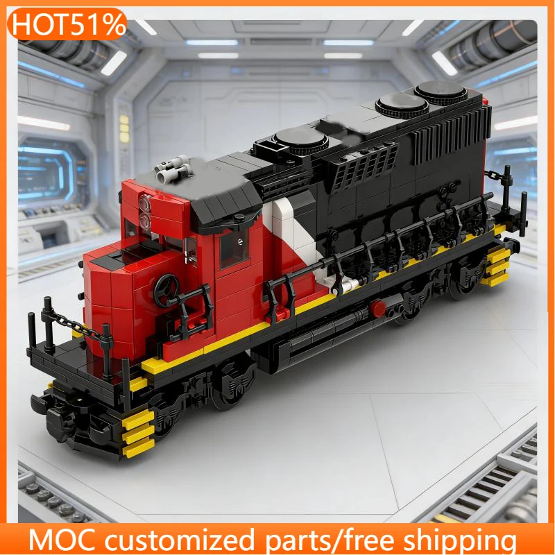 742 PCS transport 7-grid wide locomotive MOC Customize Modular Building Block Technology Creative Design DIY Festival Toy Gift